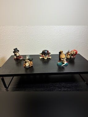 Vintage 1998 Summit Collection Miniature Skulls Full Set of 5 WUI Halloween 2"